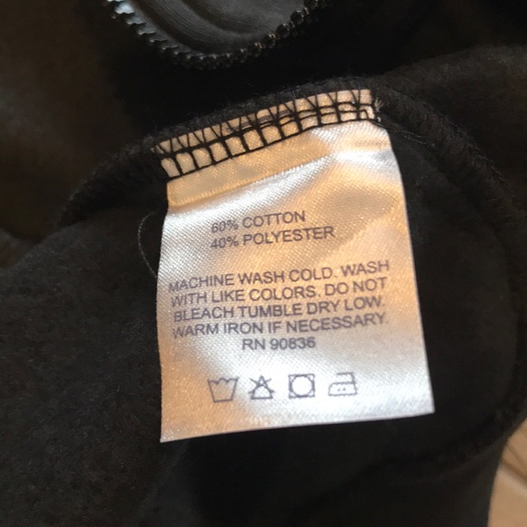 Unisex Black Zip Front Hooded Sweatshirt - Picture 6 of 6